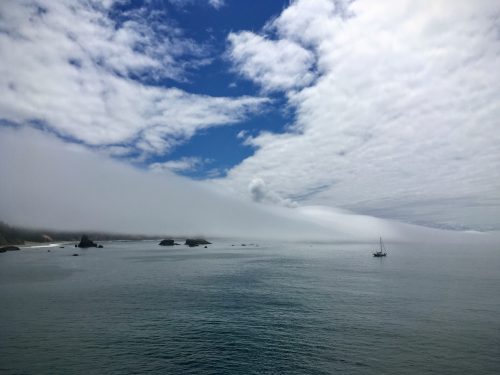 Marine Clouds Over Sailboat, Oregon
